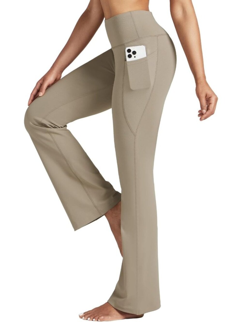 High-Waist Bootcut Yoga Pants with Pockets | Tummy Control Flare Leggings